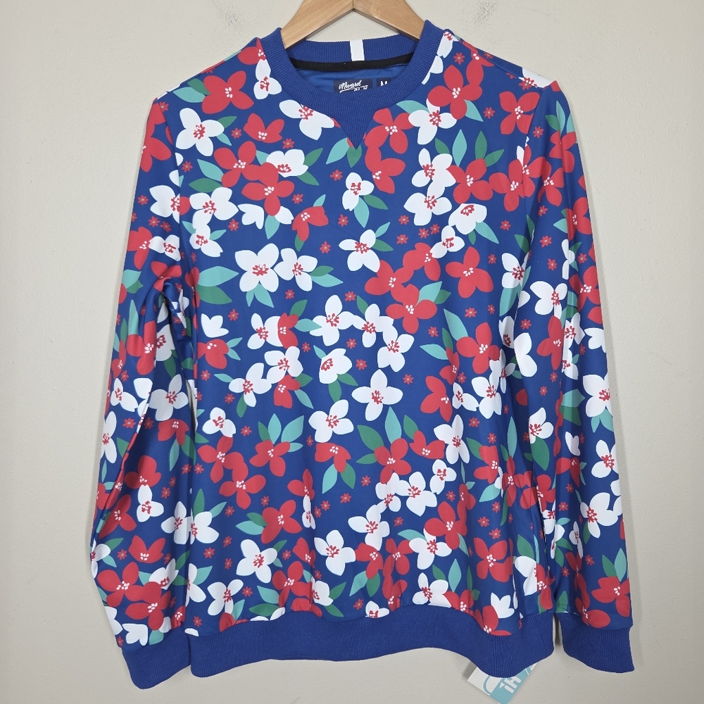 NWT Inward Half Jenny Crewneck Pullover Floral Stretch Golf Performance Medium